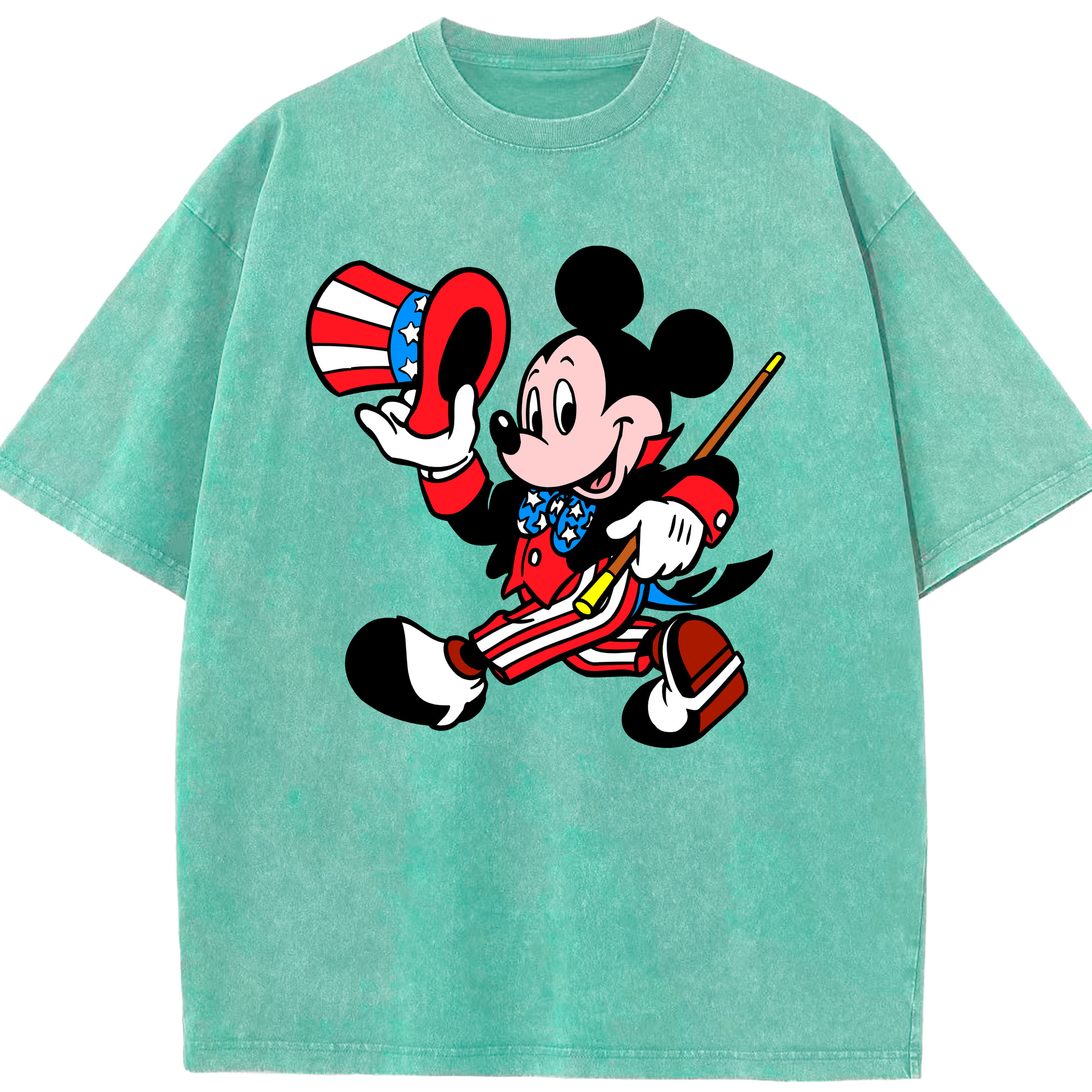 （画像用） ミッキーマウス Mickey Mouse 綿100% ヴィンテージ風 半袖Tシャツ（フロントプリント）